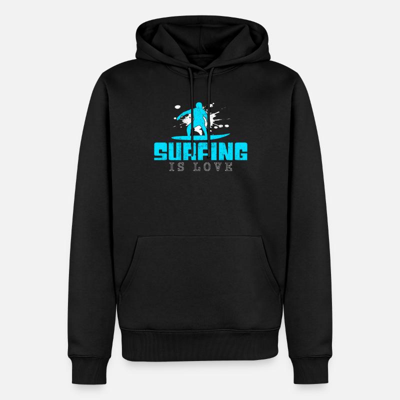 Dicton surf - Sweat à capuche Premium bio Homme - noir