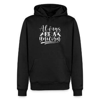 Sei immer ein Einhorn Unicorn - Männer Premium Bio Hoodie - Schwarz - Vorne - Nico (187cm)