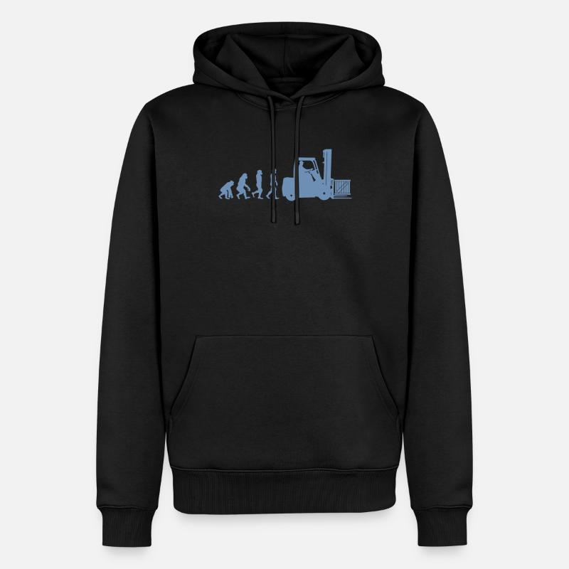 Evolution eines Staplerfahrer - Männer Premium Bio Hoodie - Schwarz