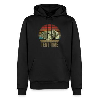 Military Tent Army Retro Sunset Vintage - Men’s Premium Organic Hoodie - black - Front - Nico (187cm)