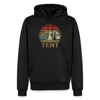 Military Tent Army Retro Sunset Vintage - Men’s Premium Organic Hoodie - black - Front - Nico (187cm)