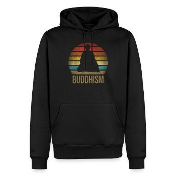 Monk Buddhist Monk Buddhism Meditation - Männer Premium Bio Hoodie - Schwarz - Vorne - Nico (187cm)