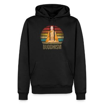 Monk Buddhist Monk Buddhism Meditation - Männer Premium Bio Hoodie - Schwarz - Vorne - Nico (187cm)