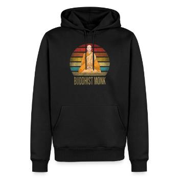 Monk Buddhist Monk Buddhism Meditation - Männer Premium Bio Hoodie - Schwarz - Vorne - Nico (187cm)