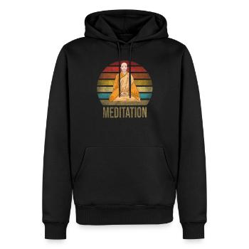 Monk Buddhist Monk Buddhism Meditation - Männer Premium Bio Hoodie - Schwarz - Vorne - Nico (187cm)