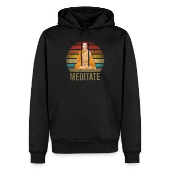 Monk Buddhist Monk Buddhism Meditation - Männer Premium Bio Hoodie - Schwarz - Vorne - Nico (187cm)