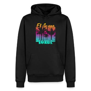 Vintage El Gouna Egypt Sonnenuntergang - Männer Premium Bio Hoodie - Schwarz - Vorne - Nico (187cm)