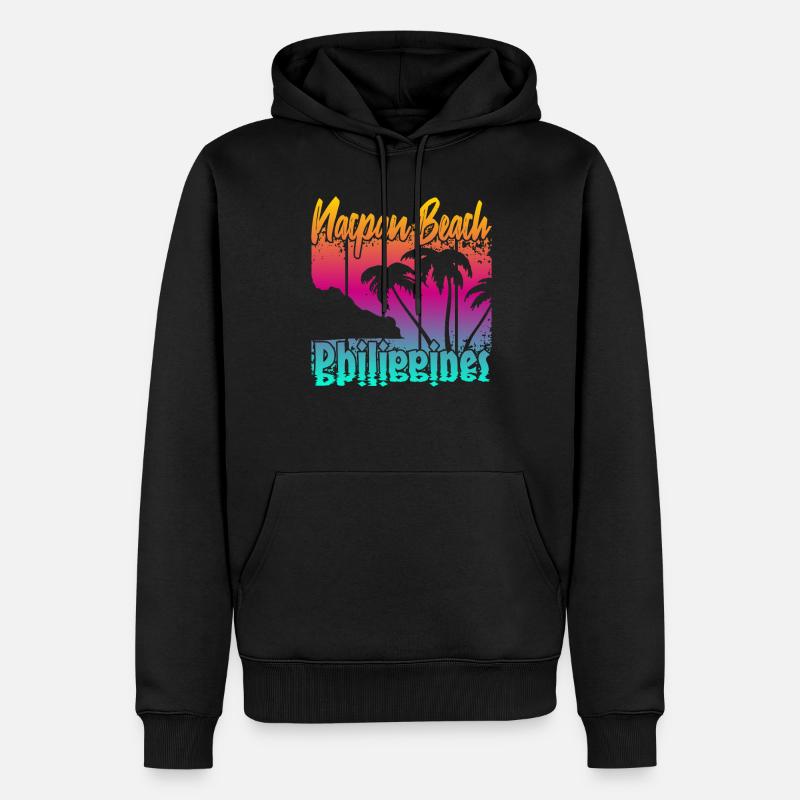 Nacpan Beach Philippines - Männer Premium Bio Hoodie - Schwarz