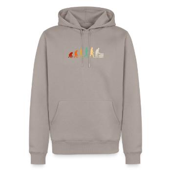 Bricklayer evolution, brickmason brick masonry - Men’s Premium Organic Hoodie - taupe - Front - Nico (187cm)