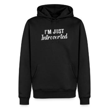 Je ne suis qu’un introverti introverti - Sweat à capuche Premium bio Homme - noir - Devant - Nico (187cm)