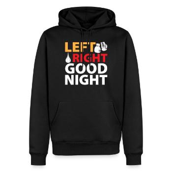 Boxing Kickboxing - Left Right Good Night - Männer Premium Bio Hoodie - Schwarz - Vorne - Nico (187cm)