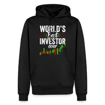 Le meilleur investisseur au monde Invest Investors - Sweat à capuche Premium bio Homme - noir - Devant - Nico (187cm)