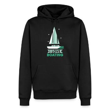 J’adore la navigation de plaisance voilier bateau bateau yacht - Sweat à capuche Premium bio Homme - noir - Devant - Nico (187cm)