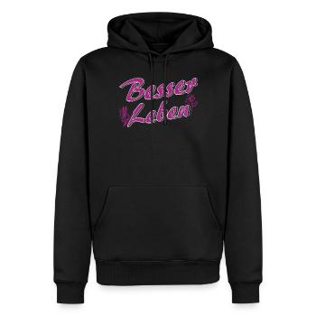 BESSER LEBEN - Männer Premium Bio Hoodie - Schwarz - Vorne - Nico (187cm)