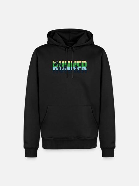 Running Runner Half Marathon Retro - Men’s Premium Organic Hoodie - black