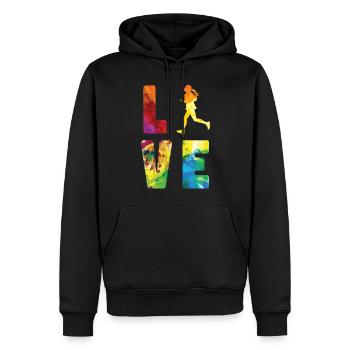 Running Runner Half Marathon - Men’s Premium Organic Hoodie - black - Front - Nico (187cm)