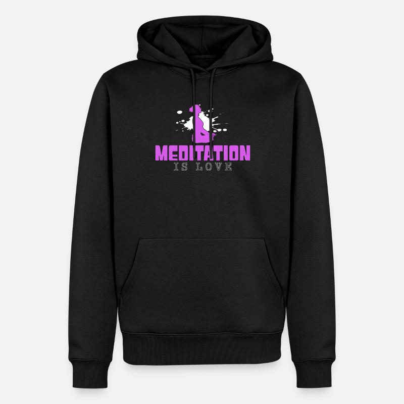 Meditation - Männer Premium Bio Hoodie - Schwarz