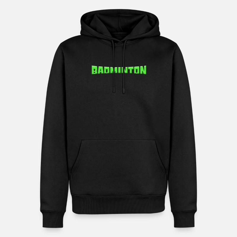 badminton - Sweat à capuche Premium bio Homme - noir