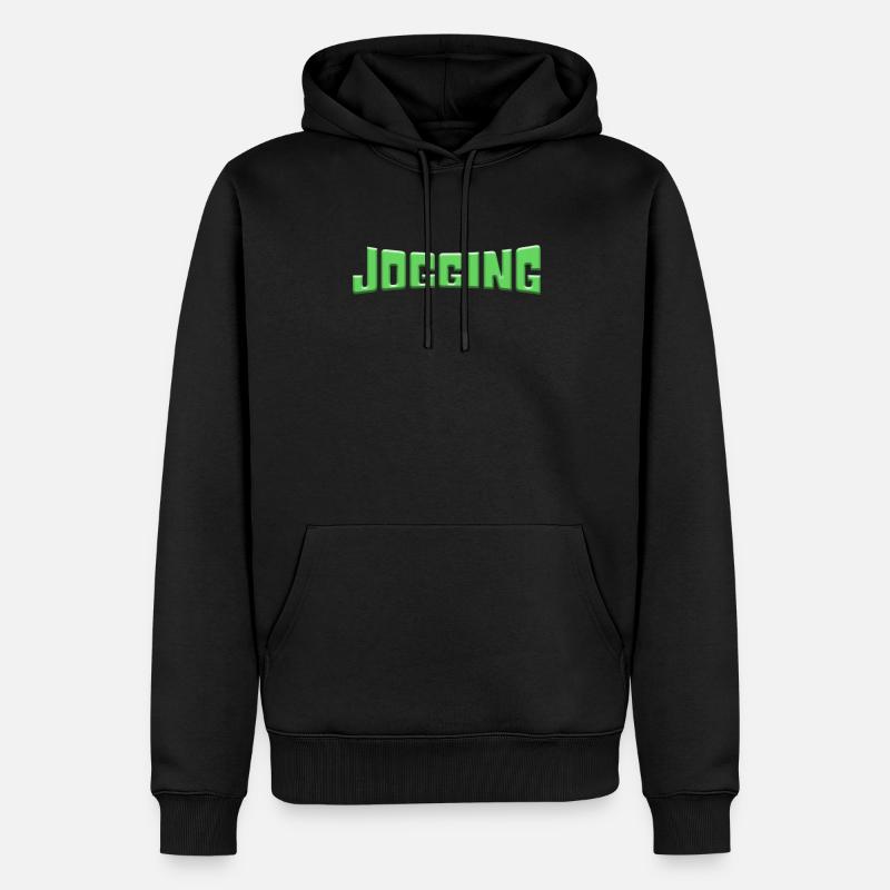 joggen - Männer Premium Bio Hoodie - Schwarz