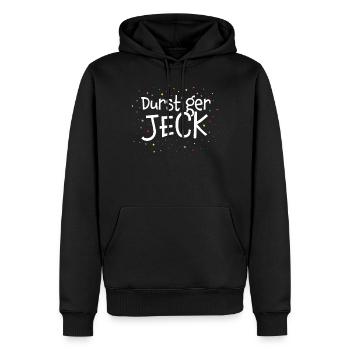 Durstiger Jeck Karneval Fasching Karnevalfan - Männer Premium Bio Hoodie - Schwarz - Vorne - Nico (187cm)
