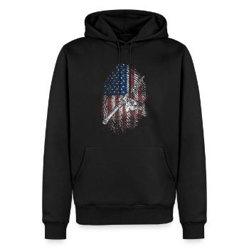 La pêche à la ligne est dans mon ADN Pêche pêcher Pêche - Sweat à capuche Premium bio Homme - noir - Devant - Nico (187cm)