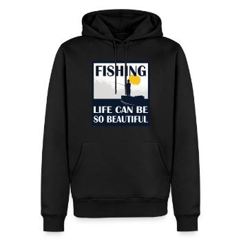 La vie de pêcheur à la ligne peut être si belle Angeln - Sweat à capuche Premium bio Homme - noir - Devant - Nico (187cm)