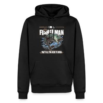 Pêcheurs à la ligne dans les pêcheurs qui ont tous besoin de connaître la pêche - Sweat à capuche Premium bio Homme - noir - Devant - Nico (187cm)