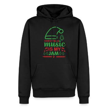 Weihnachtsmusik ist meine Marmelade - Männer Premium Bio Hoodie - Schwarz - Vorne - Nico (187cm)