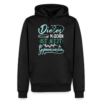 Einschulung Gymnasium Mädchen - Männer Premium Bio Hoodie - Schwarz - Vorne - Nico (187cm)