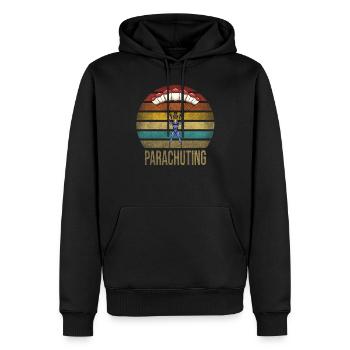 Parachuting Woman Oh Chute Parachute - Männer Premium Bio Hoodie - Schwarz - Vorne - Nico (187cm)