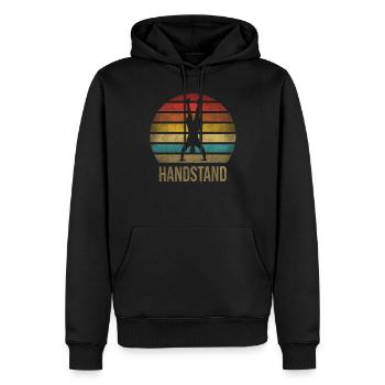 Handstand Fitness Gymnaste Sports Parkour - Sweat à capuche Premium bio Homme - noir - Devant - Nico (187cm)