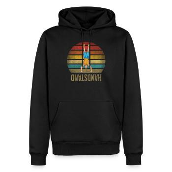 Handstand Fitness Gymnaste Sports Parkour - Sweat à capuche Premium bio Homme - noir - Devant - Nico (187cm)
