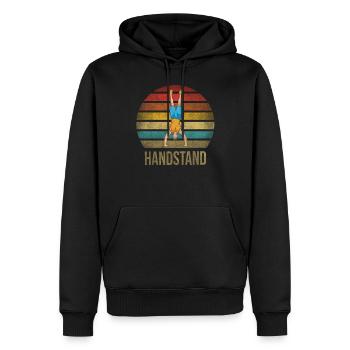Handstand Fitness Gymnaste Sports Parkour - Sweat à capuche Premium bio Homme - noir - Devant - Nico (187cm)