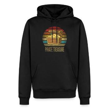 Coffre au trésor pirate Retro Sunset - Sweat à capuche Premium bio Homme - noir - Devant - Nico (187cm)
