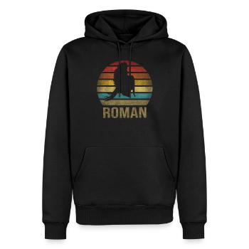 Casque de guerre à plumes Rome Sparta Retro Sunset - Sweat à capuche Premium bio Homme - noir - Devant - Nico (187cm)