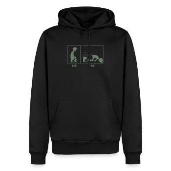 Toilettes Toilettes Instructions pour le caca - Sweat à capuche Premium bio Homme - noir - Devant - Nico (187cm)