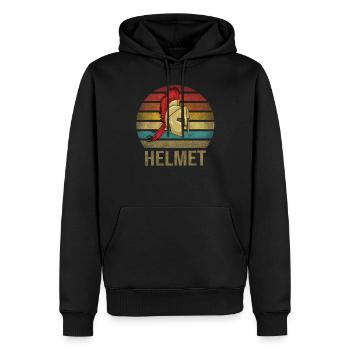 Casque de guerre à plumes Rome Sparta Retro Sunset - Sweat à capuche Premium bio Homme - noir - Devant - Nico (187cm)