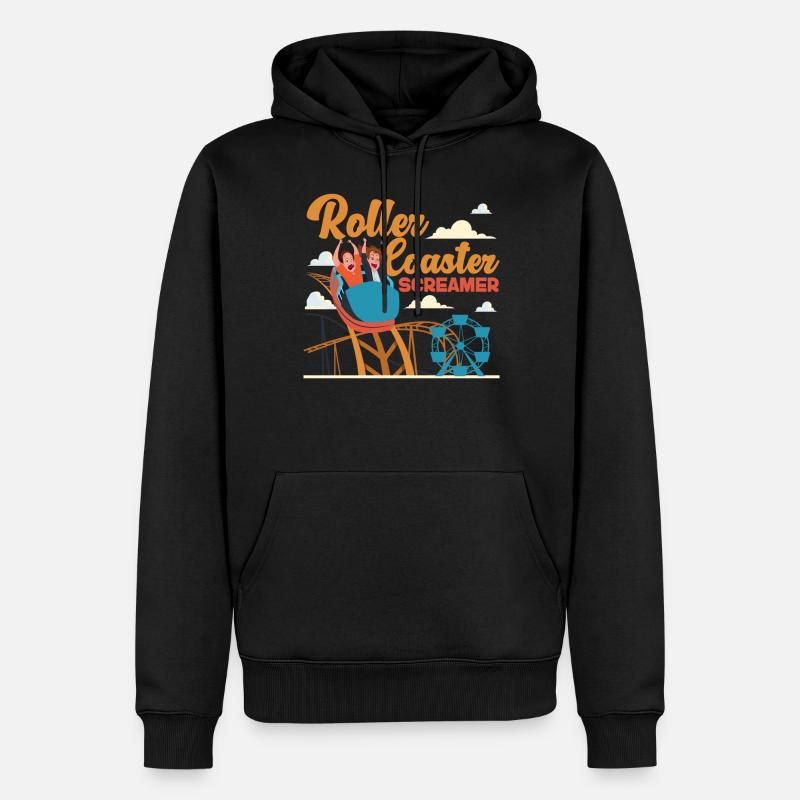 Roller Coaster Roller Coaster - Männer Premium Bio Hoodie - Schwarz