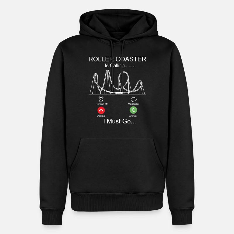Roller Coaster Phone Display - Männer Premium Bio Hoodie - Schwarz