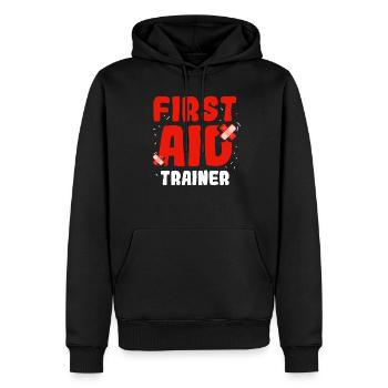 Instructeur de secourisme Mesures immédiates Cours Enseignant - Sweat à capuche Premium bio Homme - noir - Devant - Nico (187cm)