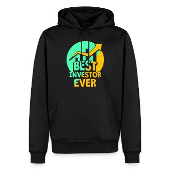 Meilleur investisseur jamais investi Investisseurs - Sweat à capuche Premium bio Homme - noir - Devant - Nico (187cm)