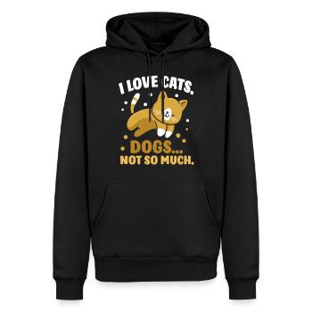 Ich Liebe Katzen Die Hunde Nicht So Sehr Katze Süß - Männer Premium Bio Hoodie - Schwarz - Vorne - Nico (187cm)