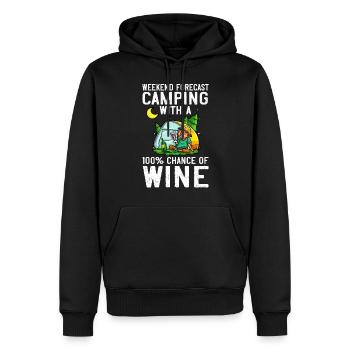 Camping Wine Drinker Beginner Camper Hiking - Men’s Premium Organic Hoodie - black - Front - Nico (187cm)