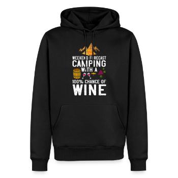 Camping Wine Drinker Beginner Camper Hiking - Men’s Premium Organic Hoodie - black - Front - Nico (187cm)