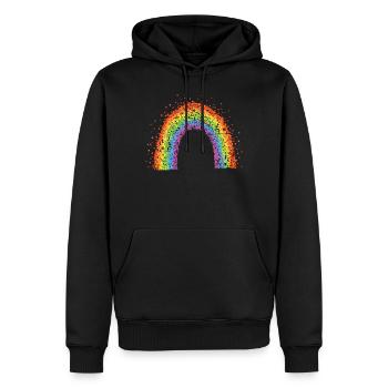Rainbow Rainbow Flag Confetti Carnaval - Sweat à capuche Premium bio Homme - noir - Devant - Nico (187cm)