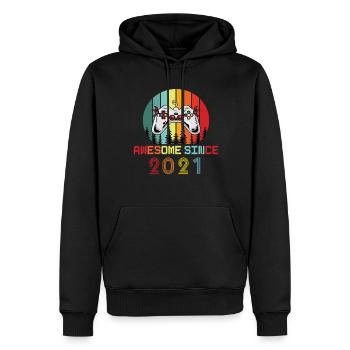 Awesome Since 2021 Geburtstag 2021 Vintage 2021 - Männer Premium Bio Hoodie - Schwarz - Vorne - Nico (187cm)