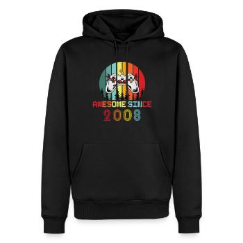 Awesome Since 2008 Geburtstag 2008 Vintage 2008 - Männer Premium Bio Hoodie - Schwarz - Vorne - Nico (187cm)