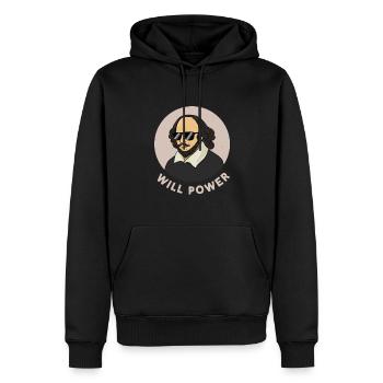Will Power Shakespeare-Literatur-Fan - Männer Premium Bio Hoodie - Schwarz - Vorne - Nico (187cm)