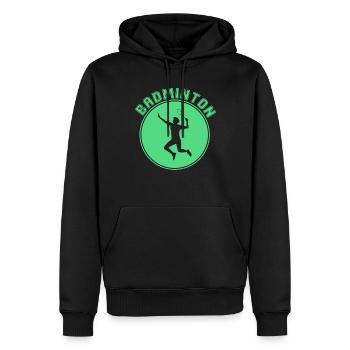 Badminton - Sweat à capuche Premium bio Homme - noir - Devant - Nico (187cm)