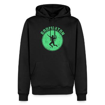 Badminton - Sweat à capuche Premium bio Homme - noir - Devant - Nico (187cm)
